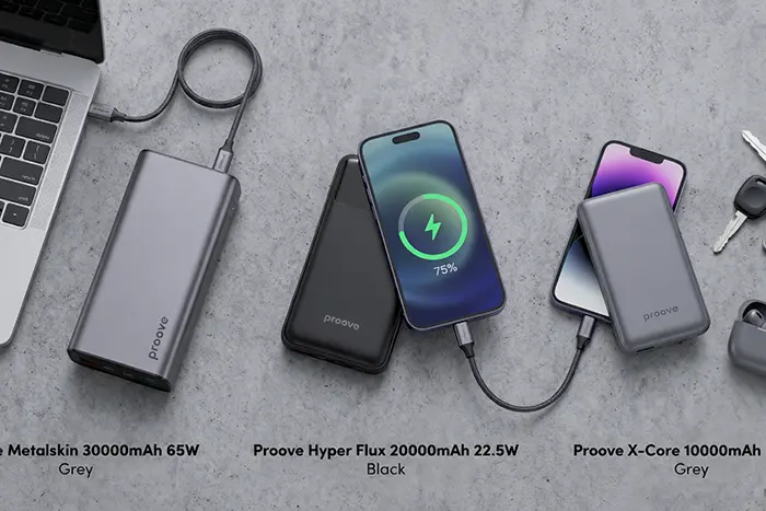 Порівняння повербанків Proove Metalskin, X-Core та Hyper Flux для різних потреб.